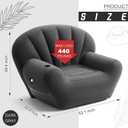 Novabright Inflatable Couch, Flocked Surface Blow up Chair, Folding Portable Flocking Inflatable Air Sofa Lazy Sofa for Living Room Learning Camping Part(Single Size, Dark Gray)