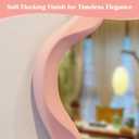 Wavy Mirror Wall Decor for Living Room Hallway,Light Pink,13.8x29.7