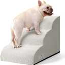 Dog Stairs for Small Dogs and Cats  3 Step Pet Ramp for Couch & Sofa, Non-Slip Dog Steps for Pets, Washable Cover, High-Density Support Foam for Easy Climbing,Light Grey
