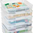 IRIS USA Board Game Storage |Made in USA| Thick Craft Case (6-Pack) - Clear