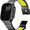Magnetic Titanium Band Compatible with Apple Watch Ultra 3/2/1 Band 49mm Series 11 10 46mm 45mm 44mm 42mm SE 3/2/1 9 8 7 6 5 4,Luxury Silicone Dual-Layer Link For iwatch Men Women