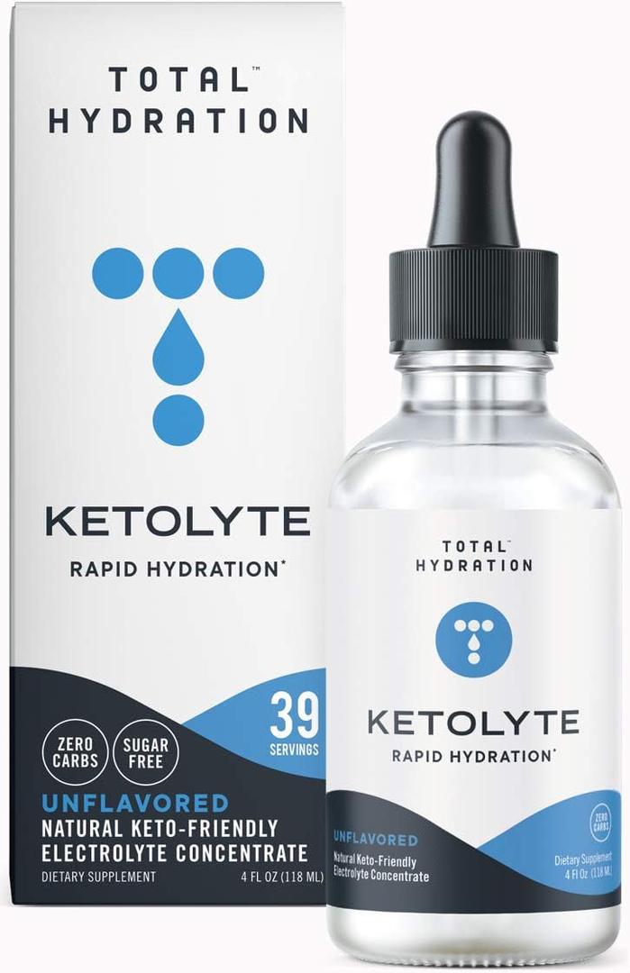 Ketolyte Rapid Hydration (Unflavored) Keto-Friendly Electrolyte Drops with No Calories, No Sugar, Natural Electrolyte Supplement with Magnesium (39 Servings)