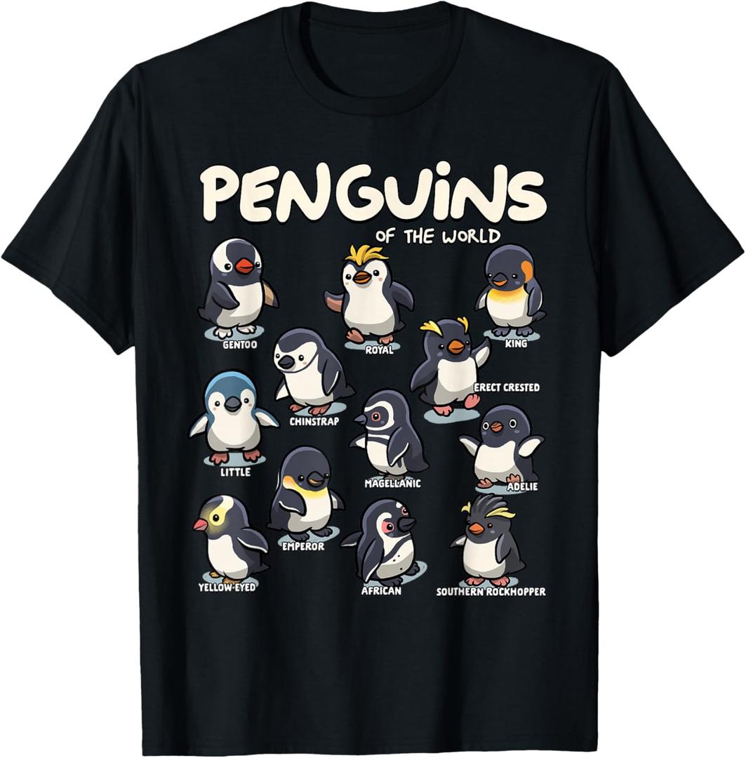 Penguin Penguins Animals of The World Penguin Lovers T-Shirt,Small