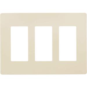 Faith Electric 3-Gang Decorator Screwless Wall Plate Child Safe Outlet Covers, 4.68"H x 6.6" L, Fits GFCI, USB Receptacles, Dimmers, and Lighting Controls, ETL Listed, Ivory