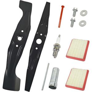 72531-VH7-000 & 72511-VL0-S00 Mulching Blades Kit Compatible with Honda HRR216 HRX217 HRN216, Complete Maintenance Kit with Air Filter Spark Plug Oil Filter Tool