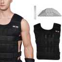 Adjustable Weighted Vest 44LB Workout Weight Vest Training Fitness Weighted Jacket for Men Women (Included 96 Steel Plates Weights)
