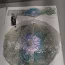 John's Studio Peacock Bird Bath for Outdoor - Glass Bowl Solar Light Cage Outside Dish Bird Feeder with Metal Stake for Garden, Yard and Patio - 32 inches