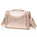 Ethereal Large Makeup Bag, Rose Gold Travel Makeup Bag with Shoulder Strap Toiletry Bag for Women Waterproof Cosmetic Travel Bag