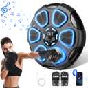 Boxing Machine, Music Boxing Machine Punching Training Equipment for Adults  Kids with Gloves, Electronic Smart Bluetooth Training Machines Wall Mounted Musical Home Workout Fitness Trainer-Black
