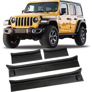4PCS for Jeep Gladiator Door Sill Guards Kit for 2018-2025 Jeep Wrangler Accessories Door Entry Guard Protector for 2020-2024 Jeep Gladiator JT Accessories Car Door Sill Protector for Jeep Wrangler JL