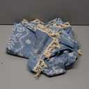 MYSKY HOME Boho Farmhouse Floral Curtains 63 Inch for Bedroom Living Room Kitchen Linen Blend Semi Sheer Vintage Bohemian Drapes with White Tassel Rod Pocket, Pack-2, 50" Wide, Dusty Blue