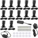 YaeCCC Dimmable LED Mini Spotlight Jewelry Showcase Display Lights Black Shell Surface Mount (Pack-12,Daylight 6400k)