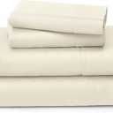 Cosy House Collection Luxury Bamboo Sheets - Blend of Rayon Derived from Bamboo - Cooling & Breathable, Silky Soft, 16-Inch Deep Pockets - 4-Piece Bedding Set - Full, Cream