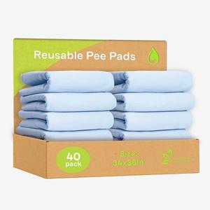 GREEN LIFESTYLE Washable Underpads - Large Bed Pads for use as Incontinence Bed Pads, Reusable Pet Pads, Great for Dogs, Cats, Bunny, Seniors Bed Pad (Pack of 10 - 34x36), Blue (10 Pack - 34x36)