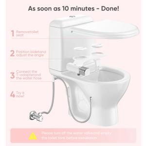 Ultra-Slim Bidet, Stainless Steel Inlet (White)
