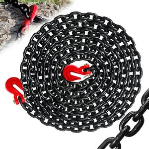 5/16" Binder Chain,15FT Trailer Safety Chains with Clevis Grab Hooks, 4:1 Safety Factor, 4,900 lbs Safe Working Load | Heavy Duty Chain for Towing,Transporting,Logging(EP Black)