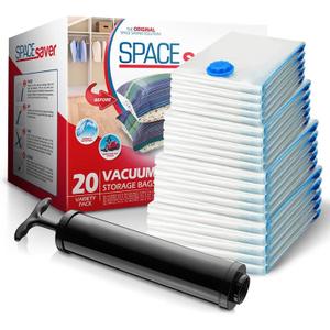 Spacesaver Vacuum Seal Bags for Clothing - Set of 20 (Variety Pack) Compression Storage Bag for Comforters and Bedding - Airtight Travel Packing Bags with Hand Pump