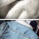 Springrain Men's Sherpa Fleece Lined Denim Jacket Warm Winter Trucker Jacket Cowboy Jean Jacket (L)
