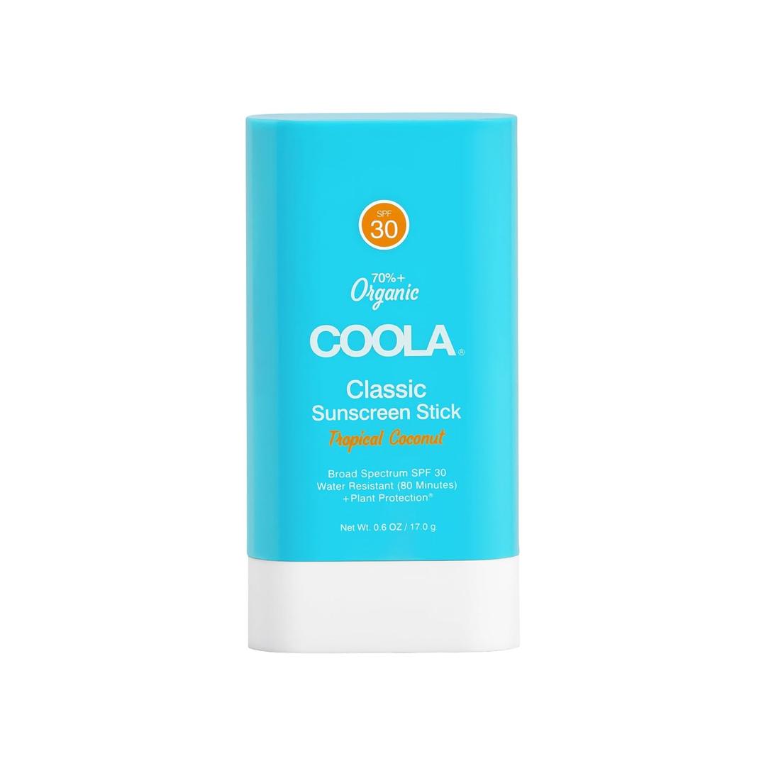 COOLA Organic Face Sunscreen SPF 30 Sunblock Lotion Stick, Dermatologist Tested Skin Care for Daily Protection, Vegan and Gluten Free, Tropical Coconut, 0.15 Oz
