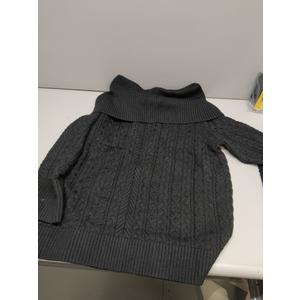 MASCOMODA Womens Sweaters Off The Shoulder Long Sleeve Cable Knit Sweater Loose Chunky Pullover Dressy Work Tops Fall Fashion (Large, Black)