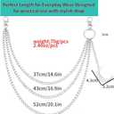 3 x TFORESTER Gothic Wallet Chain for Men & Women - Heavy-Duty Punk Pant Chain with Lobster Clasps, Rivets, Key Clip for Biker, Rock, Hip-Hop, Jeans, Gothic Accessories-Mode 3