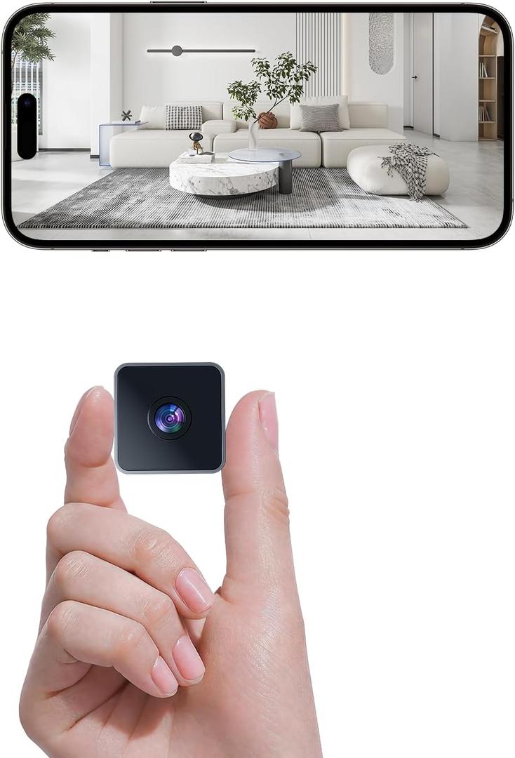 2025 Upgraded Hidden Camera Indoor,1080P HD WiFi Camera for Home,Suitable for Home Offices, Camer with Night Vision, for Indoor and Outdoor Safety,Real Time Record Surveillance(Black)