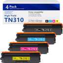TN-310 Toner Cartridge Set Replacement for Brother TN336 TN310 TN315 TN331 (KCMY, 4-Pack) Works for HL-4150CDN HL-4570CDW MFC-9460CDN MFC-9560CDW MFC-9970CDW Printer