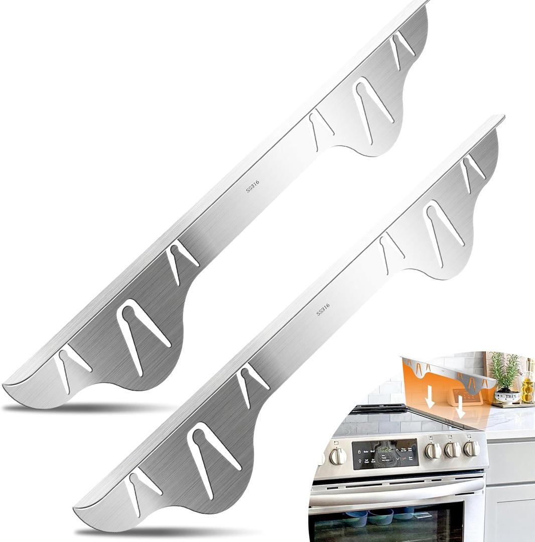 Stove Counter Gap Covers, 316 Stianless Steel Stove Gap Filler Oven Side Gap Filler, Won't Melt Like Silicone or Corrode Away With Salt Like 304 Stainless Steel by NISHCON (25.3 Inches,2 PACK)