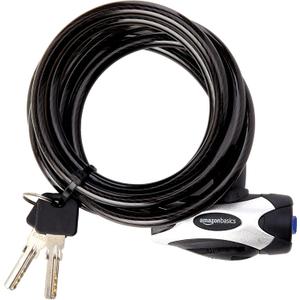 Amazon Basics Weather Resistant Bike Security Cable Lock, 70 inches Length, 8mm Diameter, Black