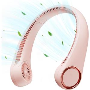 Gaiatop Portable Neck Fan Rechargeable, Hands-Free 360 Cooling, 17hrs Runtime, Battery Powered Personal Wearable Fan, Summer Outdoor Travel Essentials, Birthday Gifts for Women Mom Girls, Pink