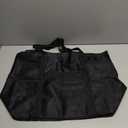 Mesh Beach Bag for Women, Sand-Resistant Pool Tote, 9 Pockets (1 Inner Zip), Foldable Family Travel Essentials, Black