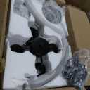 16.5" Farmhouse Light Fixtures Chandelier, 4-Light Rustic Flush Mount Ceiling Light, Modern Faux Wood Light Fixture for Dining Room Kitchen Foyer Hallway Entryway Bedroom Closet