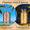 Flamingo Solar Lanterns Outdoor Waterproof Garden Decor Lantern Gifts for Mother Grandma, Retro Metal Hanging Solar Lights Decoration Outside for Yard, Patio, Backyard, Porch, Flamingo Gifts