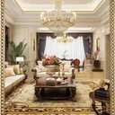 30"x40" Mirror for Wall, Full Scalloped Corners Rectangle Decorative Mirror, Metal Beaded Frame Accent Wall Decor for Bathroom, Entryway, Mantel, Antique Gold
