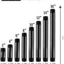 AGUTEAAGUTEA Black extension tube, 1/2" x 10" external threaded pipe, painted iron pipe, metal pipe fittings, suitable for DIY industrial-style furniture decoration. (Pack of 4) 1/2x10 INCH