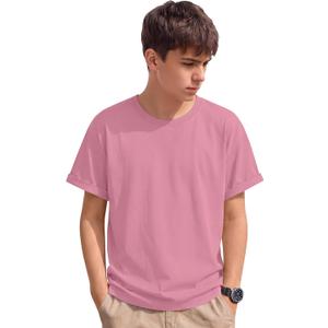 2 x Boys Shirts Short Sleeve Summer Tops Kids Crew Neck Loose Casual Basic Tees for Boys 5-14 Years