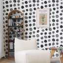 4 x Black and White Peel and Stick Wallpaper, Vintage Self Adhesive Wall Paper, Modern Dark Polka Dot Contact Paper for Cabinets, Drawers, Kitchen, Bathroom and Bedroom, 17.5 x 118