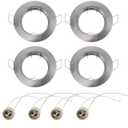 TEHAUX Round Recessed Spotlights Trim Ring with Gu10 Light Holder 3.00X3.00X0.78 Inch Splashproof Ceiling Light Mounting Frame for Wet Rooms and Home Lighting