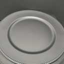 Jinei 36 Pack Beaded Charger Plates 13 Inch Round Silver Charger Plates Vintage Table Decoration Reusable Dinner Tray for Table Wedding Halloween Thanksgiving Christmas Party Decoration