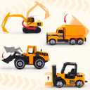 CUTE STONE 12 Pack Small Alloy Construction Truck Toy Kids, Boys