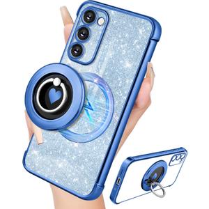 for Samsung Galaxy S20 FE Case - Women Glitter Bling Girls Compatible with MagSafe Ring Stand Magnetic Phone Case Girly Cute Sparkly Luxury Elegant for Samsung S20 FE Cases - Blue for Samsung Galaxy S20 FE Case - Women Glitter Bling Girls Compatible with MagSafe Ring Stand Magnetic Phone Case Girly Cute Sparkly Luxury Elegant for Samsung S20 FE Cases - Blue