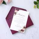 PONATIA 50 Pack A4 Envelopes, 4.25 x 6.12'' Shimmer Sparkle Burgundy Envelope Perfect for Gift Cards, Wedding Details Cards, Thank You Cards and any 4x6" Inner Sheets
