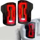 LED Tail Lights for 2015 2016 2017 2018 2019 2020 Ford F150, Dumbbel Shaped Design Tail Light Assembly, Sequential Turn Signal/Brake/Reverse Rear Light (I-Bar Shape LED Tail Lights)