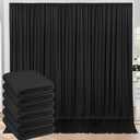 30ft x 10ft Wrinkle Free Black Backdrop Curtain for Parties, 6 Panels 5X10ft Polyester Black Photo Backdrop Drapes Back Drop Cloth for Birthday Wedding Party Photography Background