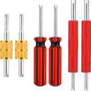 2 x 6pcs Valve Core Wrench Tool, Single & Dual Head A/C Valve Core Extractor Air Conditioning Line Repair Removal Tools Valve Core Remover for Car Bicycle RV Truck HVAC Air Conditioner