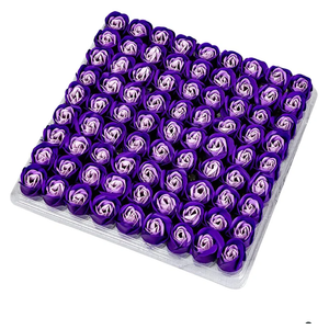 EUBUY 81PCS Soap Rose Flower, DIY Craft Floral Scented Rose Petal Bouquet, Soap Flower Box for Her Women Teens Girls Mom Birthdays