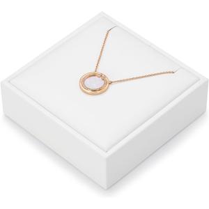 PU Leather Necklace Stand Display Holder Organizer Jewelry Showcase (White)