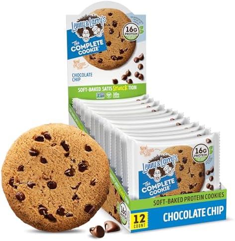 Lenny & Larry's The Complete Cookie, Chocolate Chip, Soft Baked, 16g Plant Protein, Vegan, Non-GMO, 4 Ounce Cookie (Pack of 12)
