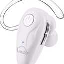 Bluetooth Earpiece, V5.0 Wireless Headphone Cell Phone Headset 8 Hrs Talking with Noise Cancelling Mic, Volume Control, Handsfree Earbud for iPhone Android Samsung Laptop Trucker Driver (White)