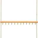 Hanging Jewelry Organizer with 36 Hooks - 15.7 Inch Hanging Wooden Display Rack for Necklaces, Bracelets, Earrings, Headbands - Space Saving Decor